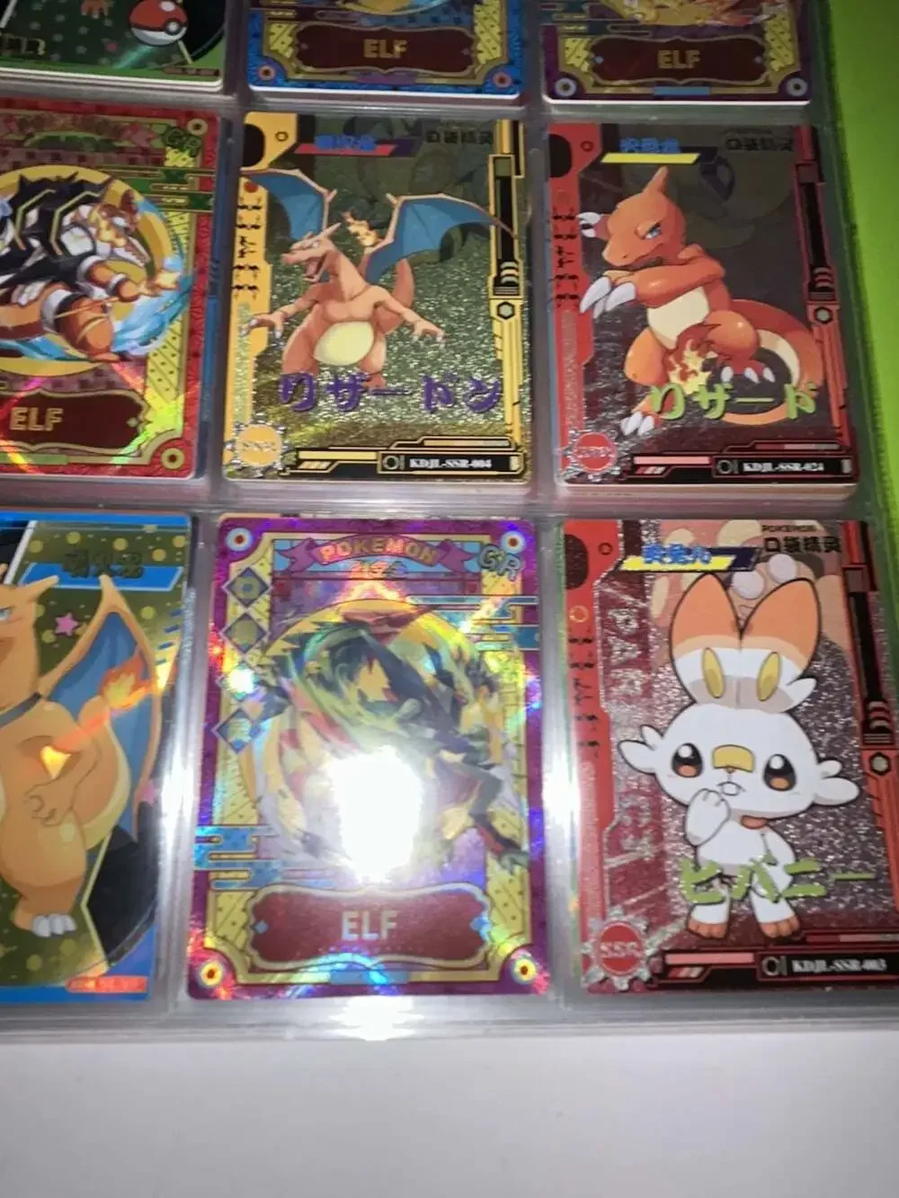 Pokemon Elf Baby Trading Cards Lot Charizard Scorbunny Foil